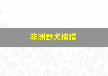 非洲野犬捕猎