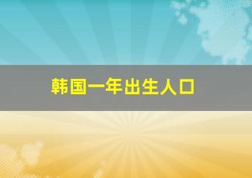 韩国一年出生人口