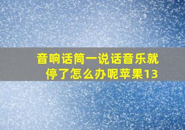 音响话筒一说话音乐就停了怎么办呢苹果13