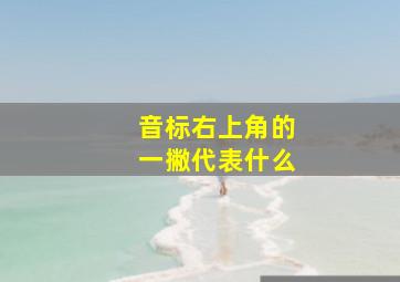 音标右上角的一撇代表什么