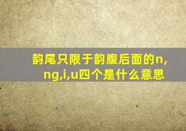 韵尾只限于韵腹后面的n,ng,i,u四个是什么意思