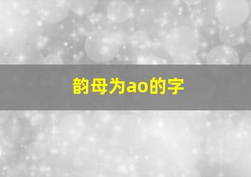 韵母为ao的字