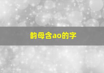 韵母含ao的字