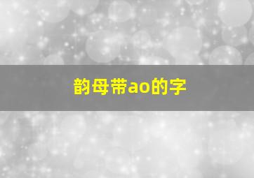 韵母带ao的字