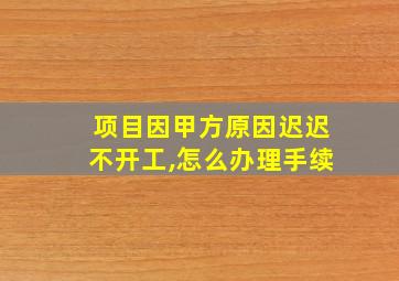 项目因甲方原因迟迟不开工,怎么办理手续