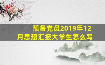 预备党员2019年12月思想汇报大学生怎么写