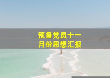 预备党员十一月份思想汇报