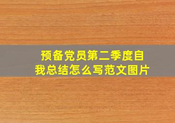 预备党员第二季度自我总结怎么写范文图片