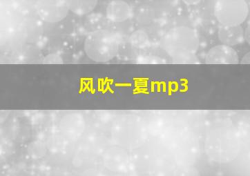 风吹一夏mp3