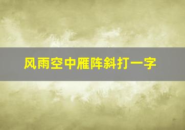 风雨空中雁阵斜打一字