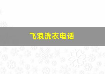 飞浪洗衣电话