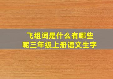 飞组词是什么有哪些呢三年级上册语文生字