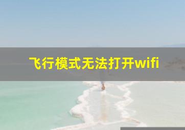 飞行模式无法打开wifi