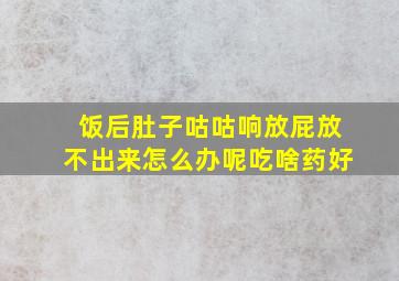 饭后肚子咕咕响放屁放不出来怎么办呢吃啥药好