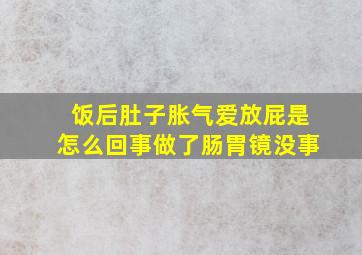 饭后肚子胀气爱放屁是怎么回事做了肠胃镜没事