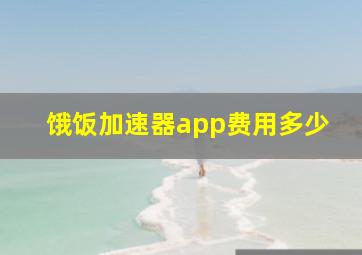 饿饭加速器app费用多少