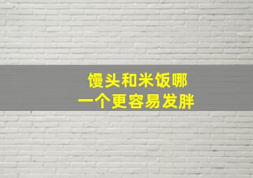 馒头和米饭哪一个更容易发胖