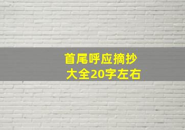 首尾呼应摘抄大全20字左右