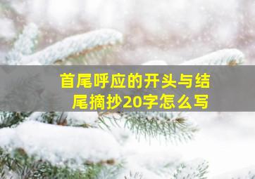 首尾呼应的开头与结尾摘抄20字怎么写