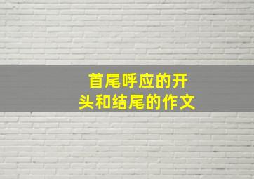 首尾呼应的开头和结尾的作文