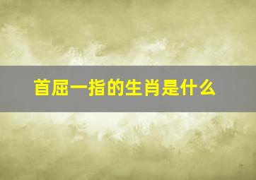 首屈一指的生肖是什么