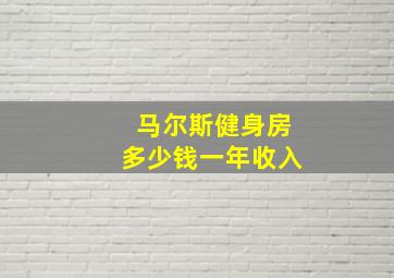 马尔斯健身房多少钱一年收入