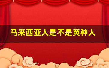 马来西亚人是不是黄种人