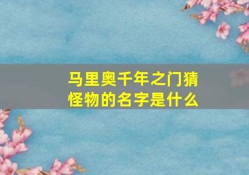 马里奥千年之门猜怪物的名字是什么