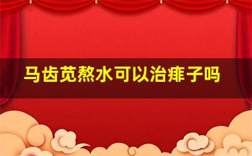 马齿苋熬水可以治痱子吗