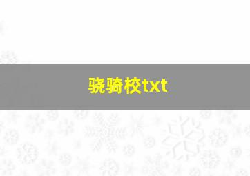 骁骑校txt