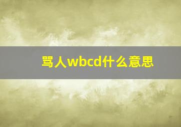 骂人wbcd什么意思