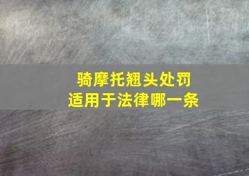 骑摩托翘头处罚适用于法律哪一条