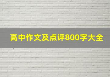 高中作文及点评800字大全