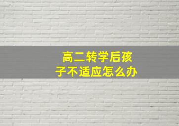 高二转学后孩子不适应怎么办