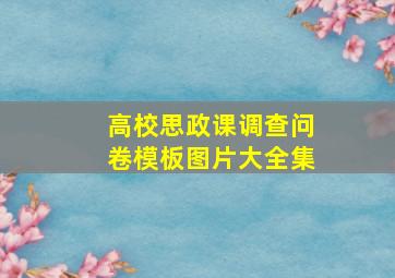 高校思政课调查问卷模板图片大全集