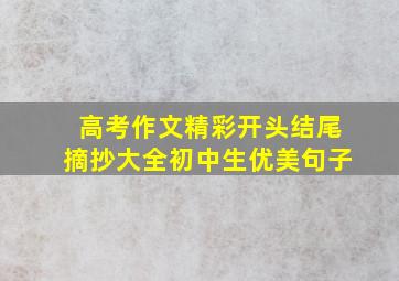 高考作文精彩开头结尾摘抄大全初中生优美句子