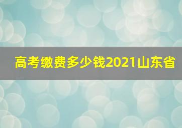 高考缴费多少钱2021山东省