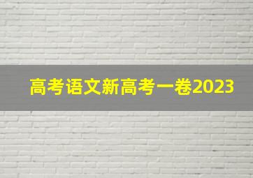 高考语文新高考一卷2023