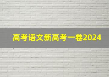 高考语文新高考一卷2024