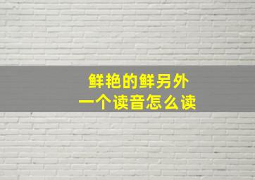 鲜艳的鲜另外一个读音怎么读