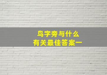 鸟字旁与什么有关最佳答案一