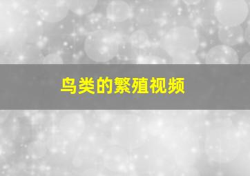 鸟类的繁殖视频