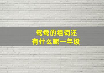 鸳鸯的组词还有什么呢一年级