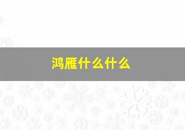 鸿雁什么什么