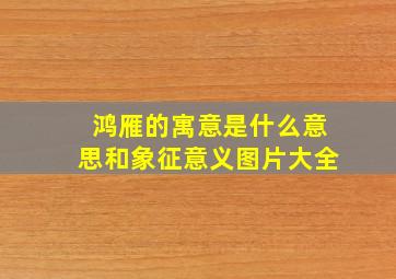 鸿雁的寓意是什么意思和象征意义图片大全