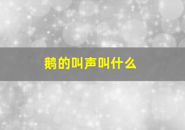 鹅的叫声叫什么