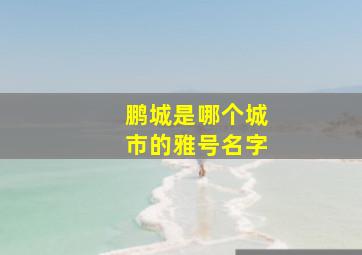 鹏城是哪个城市的雅号名字