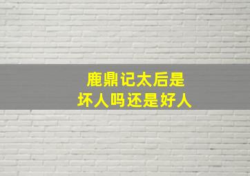 鹿鼎记太后是坏人吗还是好人