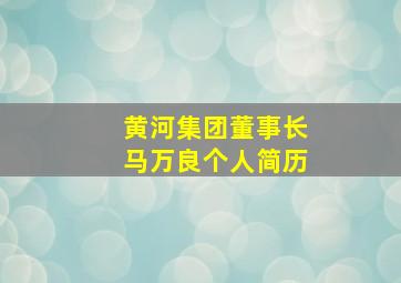 黄河集团董事长马万良个人简历