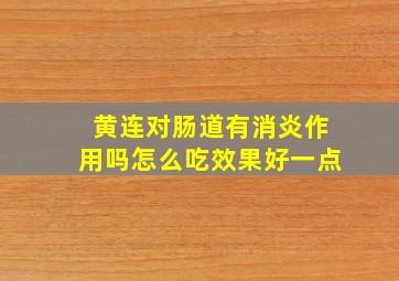 黄连对肠道有消炎作用吗怎么吃效果好一点